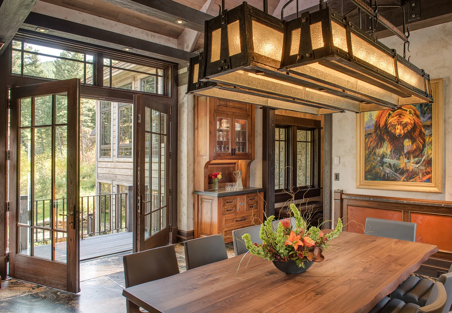 The word to describe this dining room is grand. Everything about it exudes grandeur - and I am loving the French doors out to the deck! L and K Real Estate