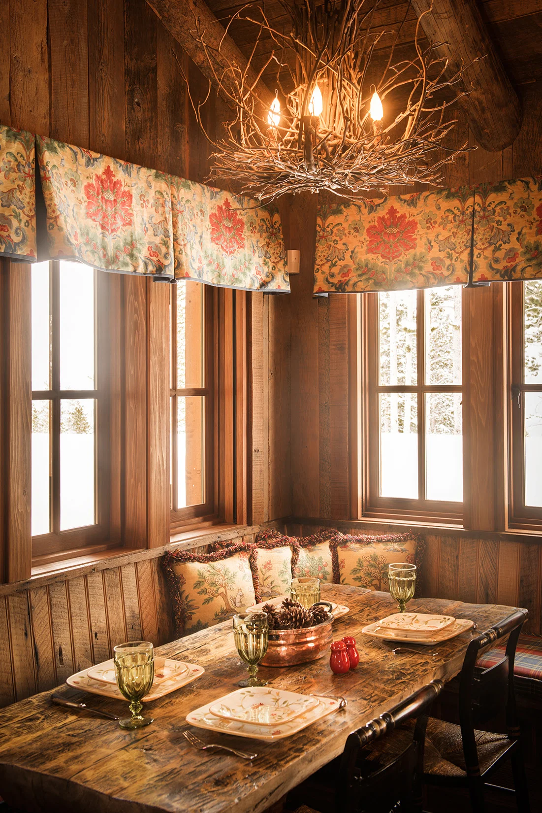 I picked this dining nook because it is classic rustic. I just love the feel - cozy and warm! Yellowstone Club