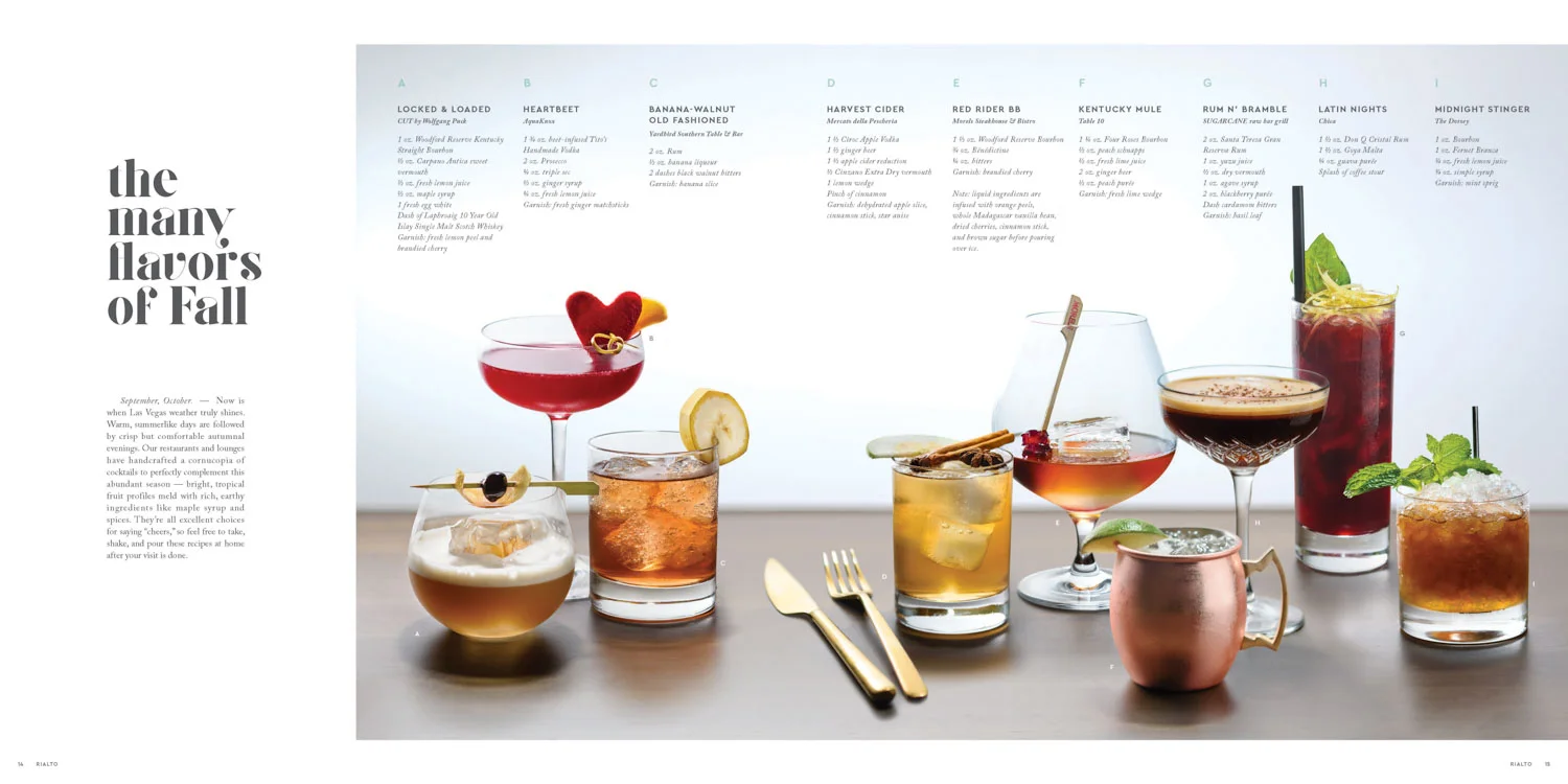 Cocktail Spread for Rialto Magazine, Venetian Las Vegas