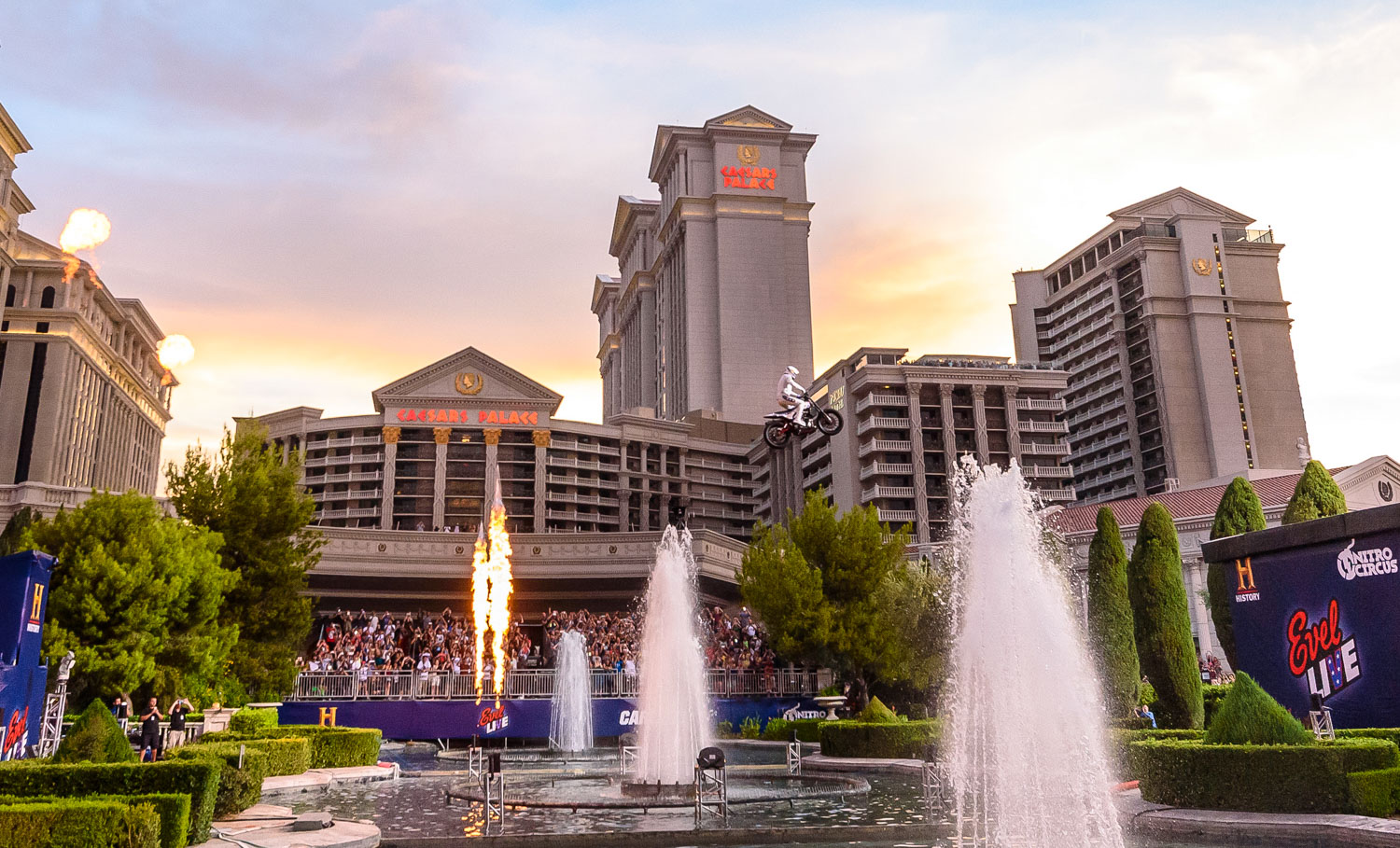 Travis Pastrana jumping Caesars Palace Fountain