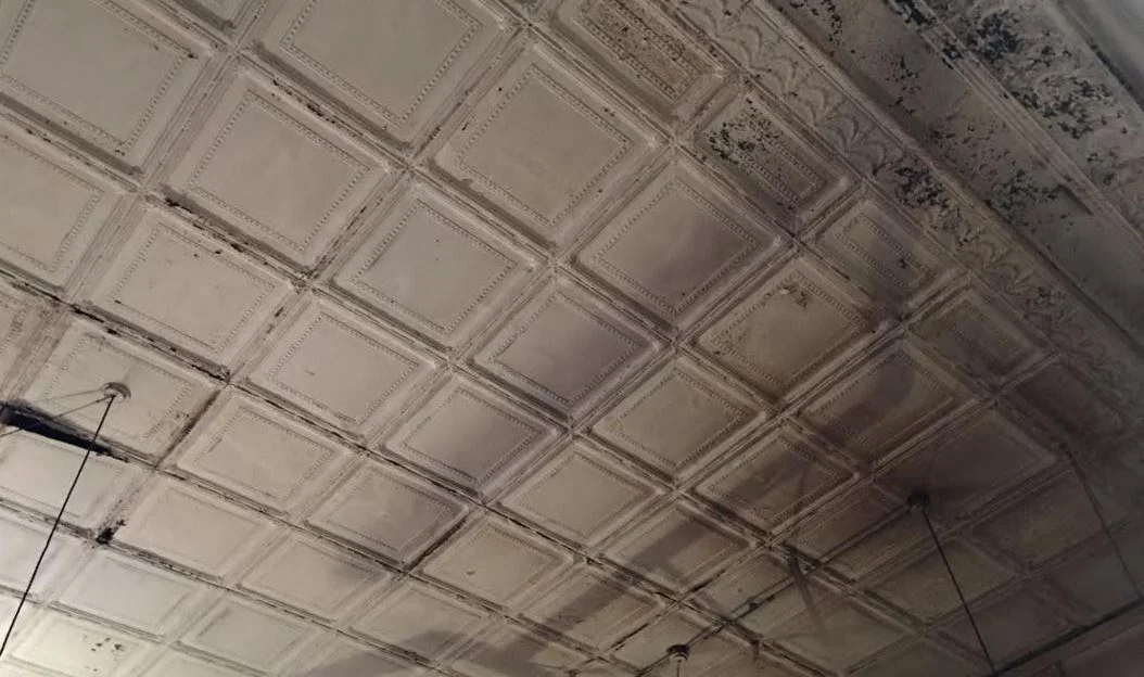 Historic tin ceiling they will try to salvage