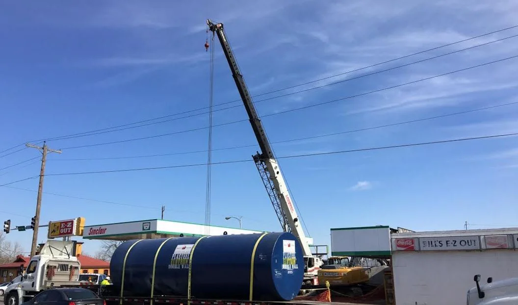 3 tanks were hauled in to put in place - Unleaded/Premium & Diesel Photo by RDMGtv