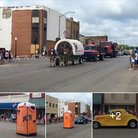 World's fastest outhouse to classic cars lined the parade route. 