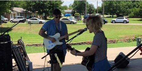 Erin Bates performing on Cushing's Largest Stage.