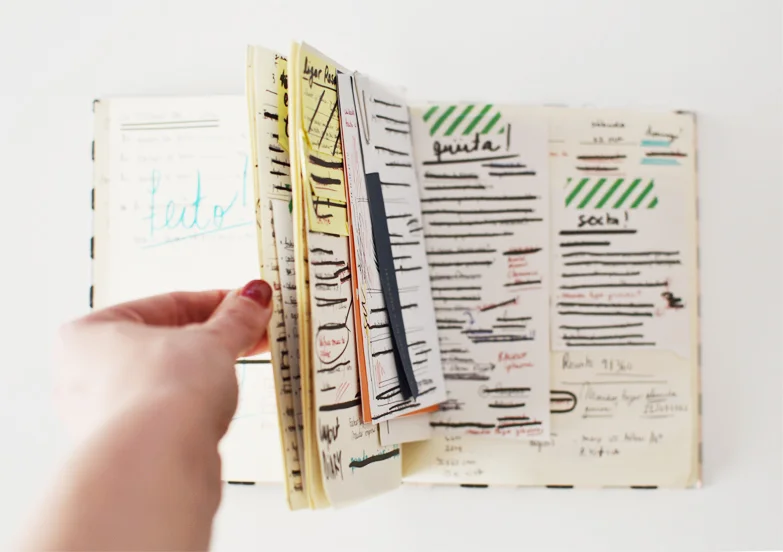 Confesso que os meus diários mais recentes têm mais este aspecto: listas em cima de listas, das listas. Representam na perfeição a imprevisibilidade dos meus planos/dias/semanas :)  I confess that my most recent journals look more like this: lists on top of lists and more lists. They represent perfectly the unpredictability of my plans / days / weeks :)