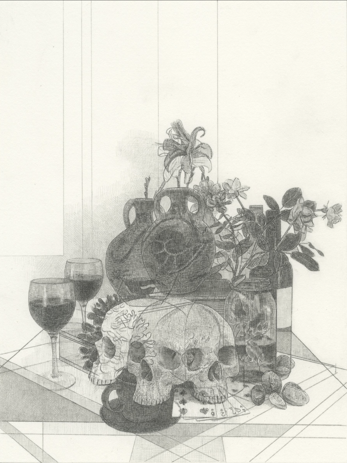   Untitled Still Life (8-2019)   graphite on paper  8x6”  2019 