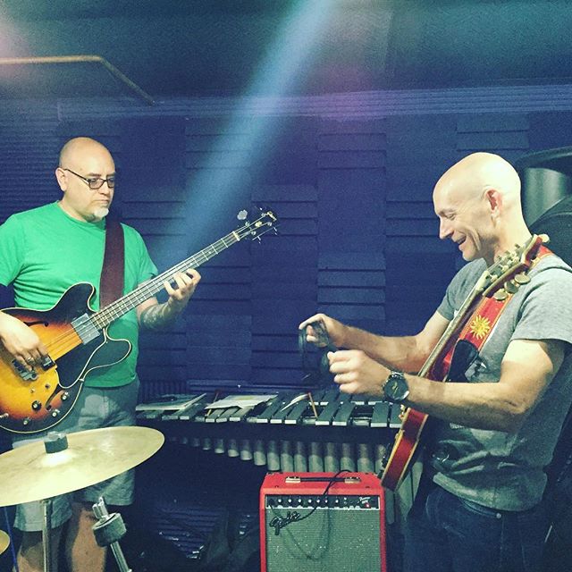 J. and Andy - locking it down at rehearsal #luckandsenses  #bandrehearsal  #brooklynband