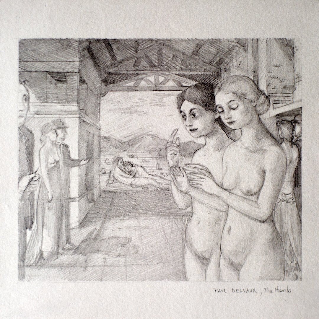 Copy of Paul Delvaux’s “Les Mains” (1941)