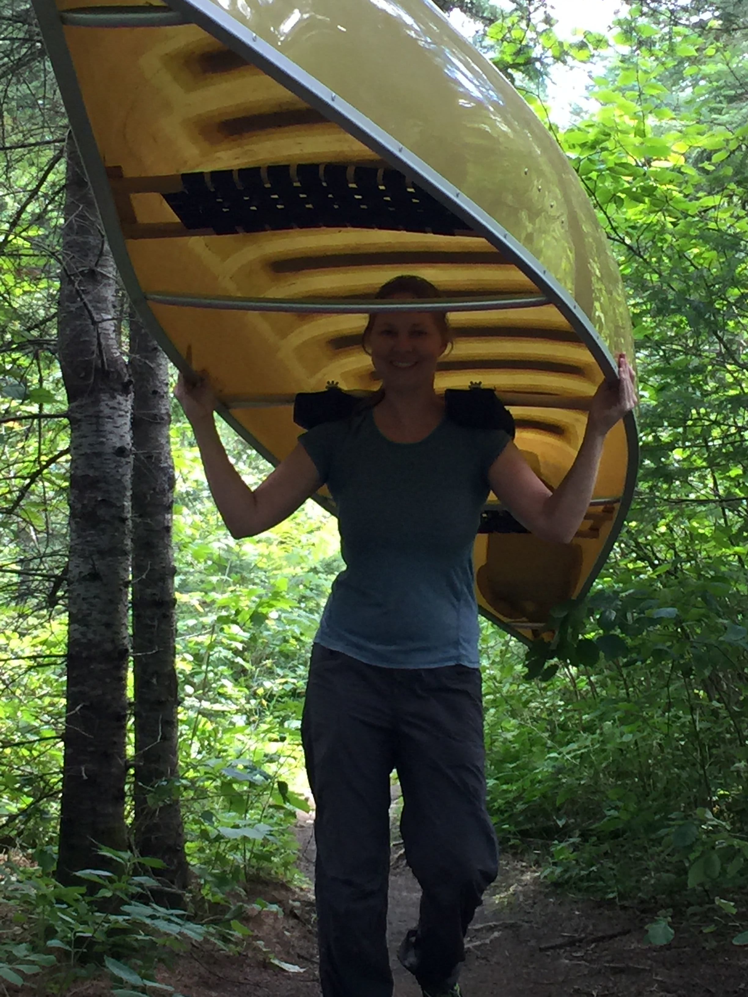 Katie with the canoe