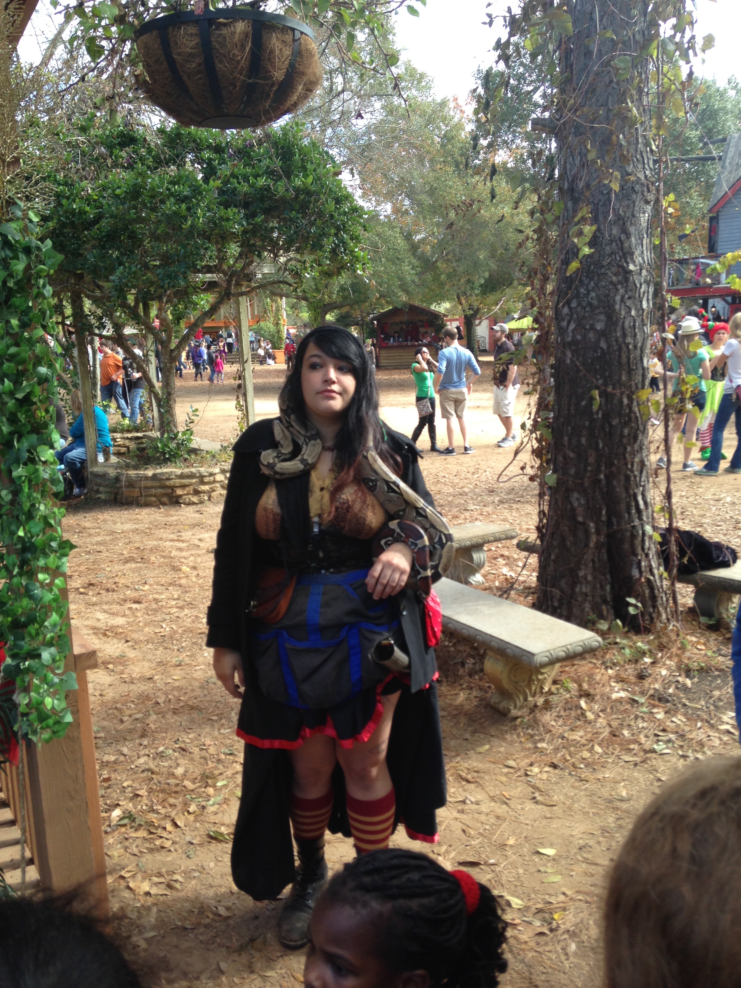 Notice the pet snake!