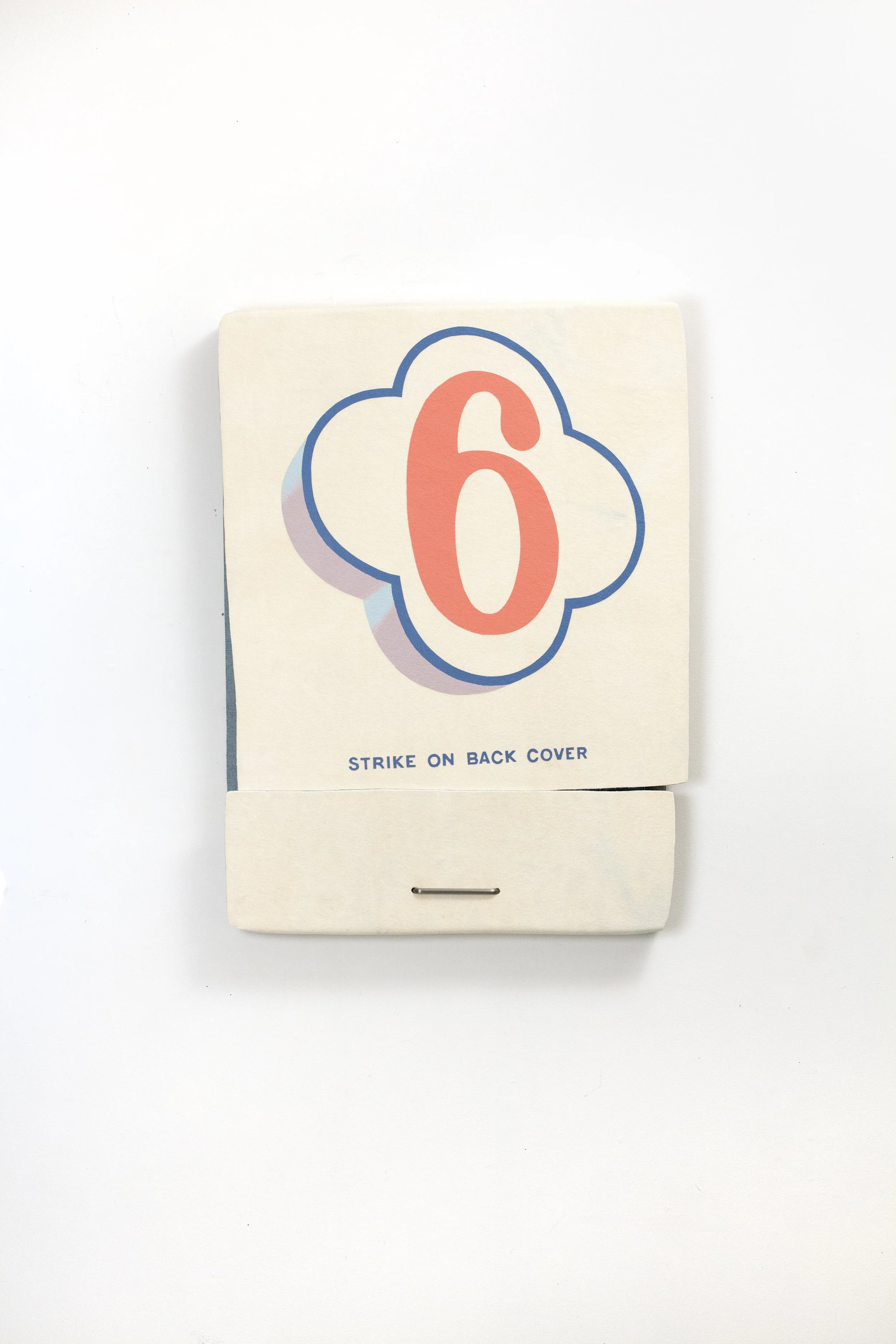 Matchbook,2019 27.25x20.25x2.25 Flashe, steel, PVA, denim and plywood