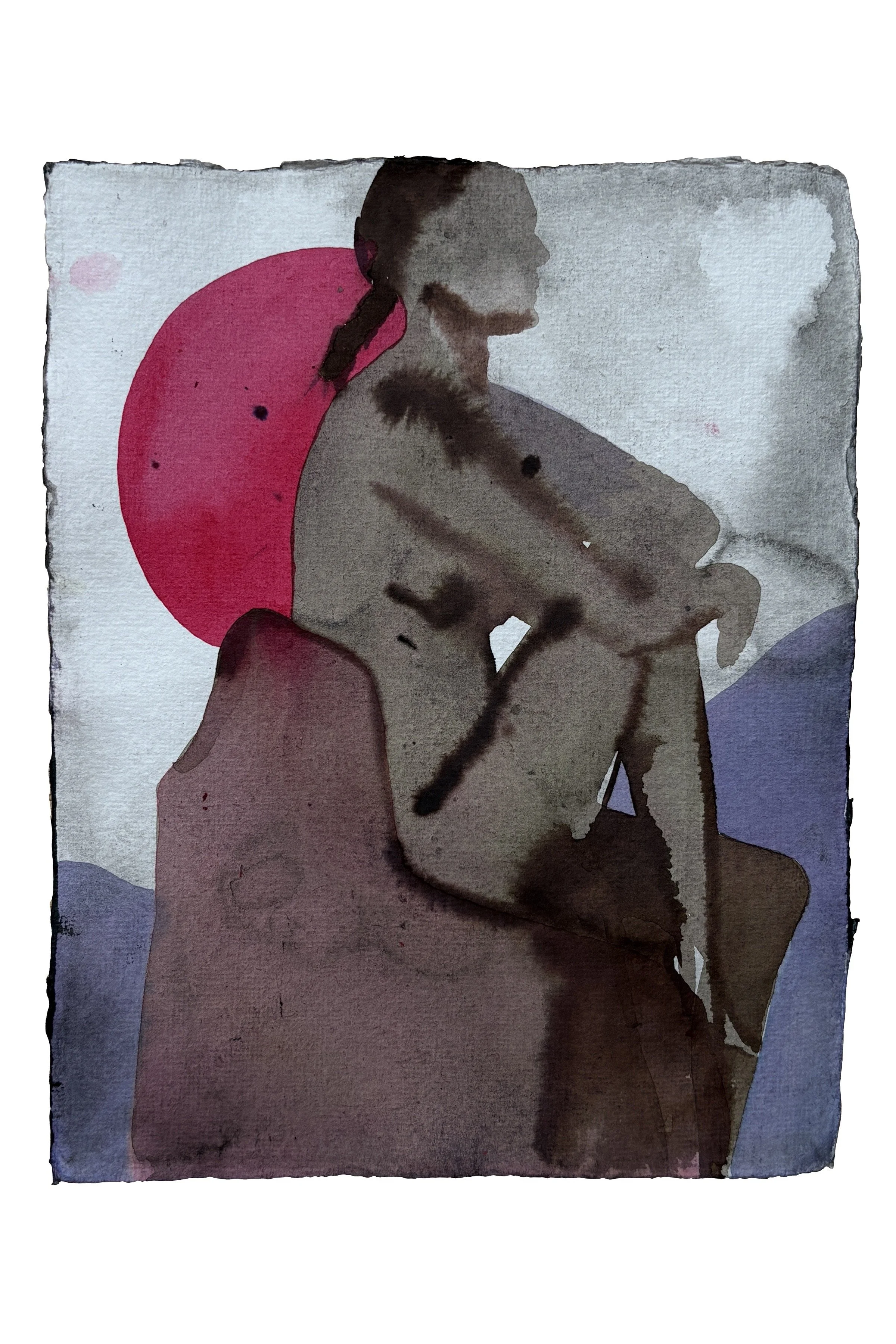 "in front of the red moon" painting by Brooke Pelczynski