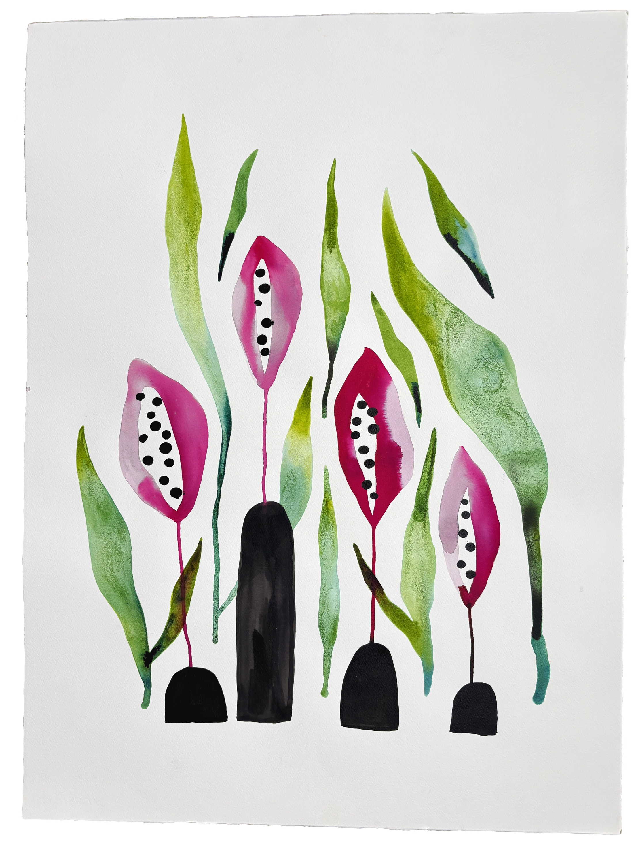 "Watermelon Flowers" 22x30" on cold press Fabriano Artistico watercolor paper  