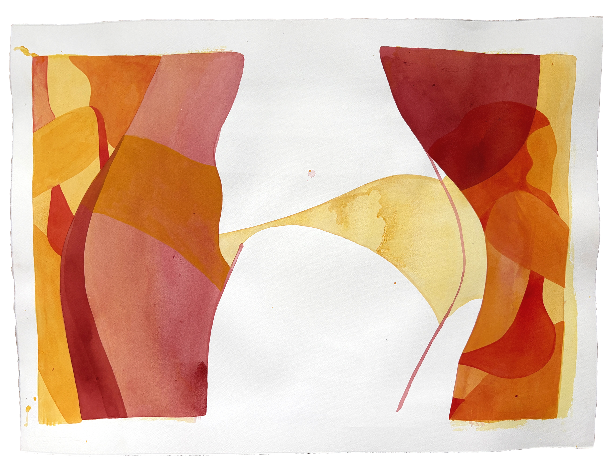 "Gold Panties in the Sunset" 22x30" on cold press Fabriano Artistico watercolor paper  