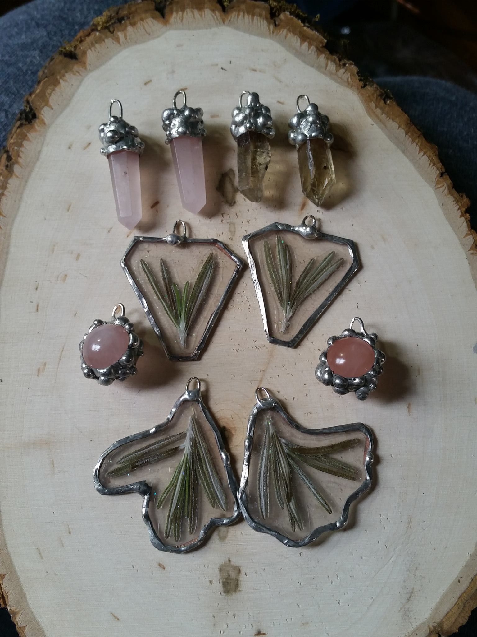 Rosemary & Rose Quartz & Smokey Quartz 