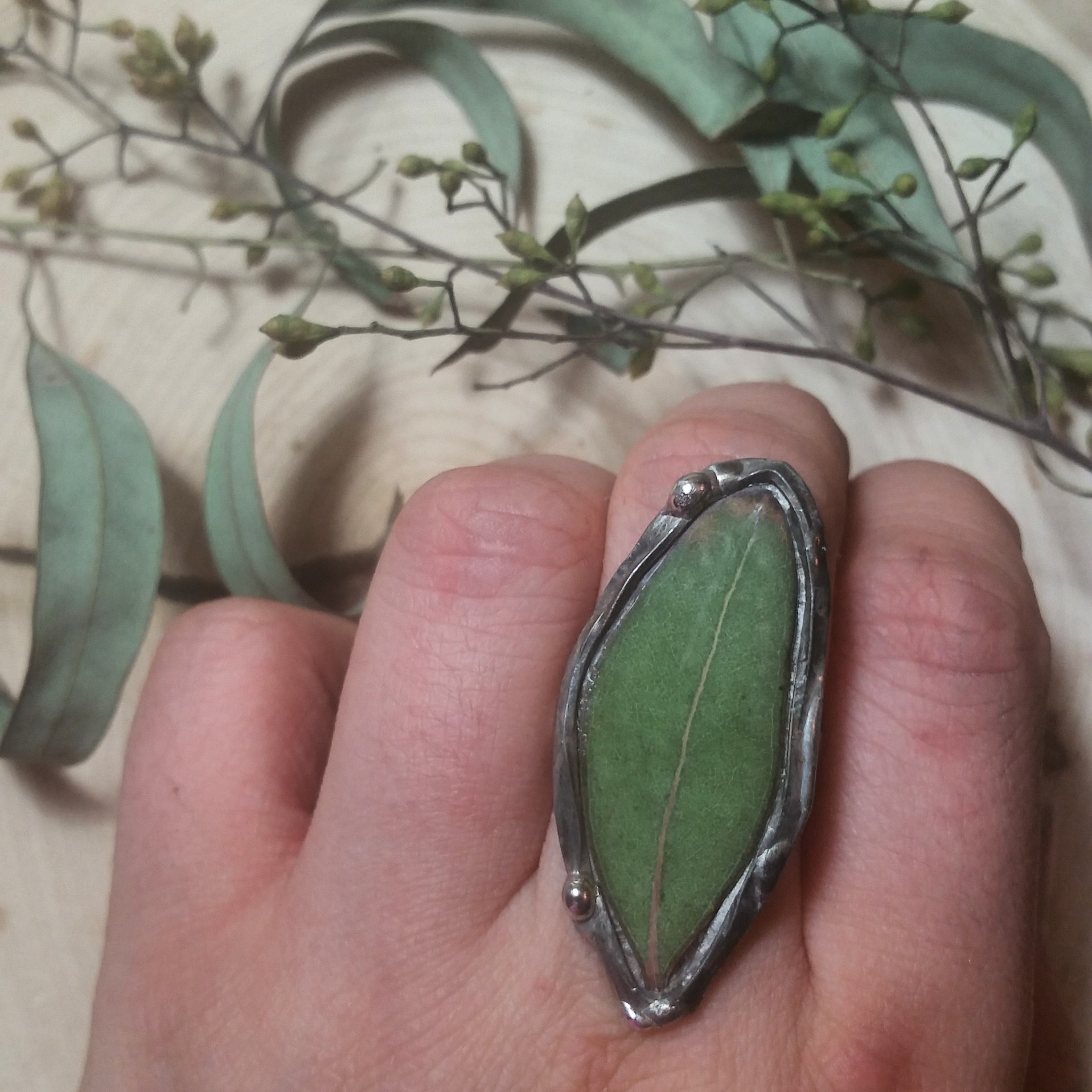    Eucalyptus Leaf Ring   