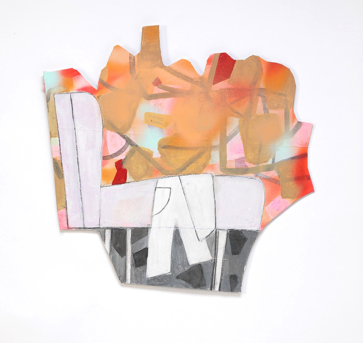 Couch and leaves, 23” x 23” , 2023