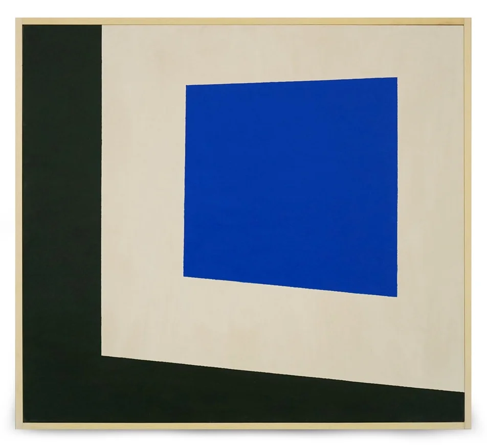 somewhere on the pacific acrylic on canvas, pine and brass brad frame 40" x 44"