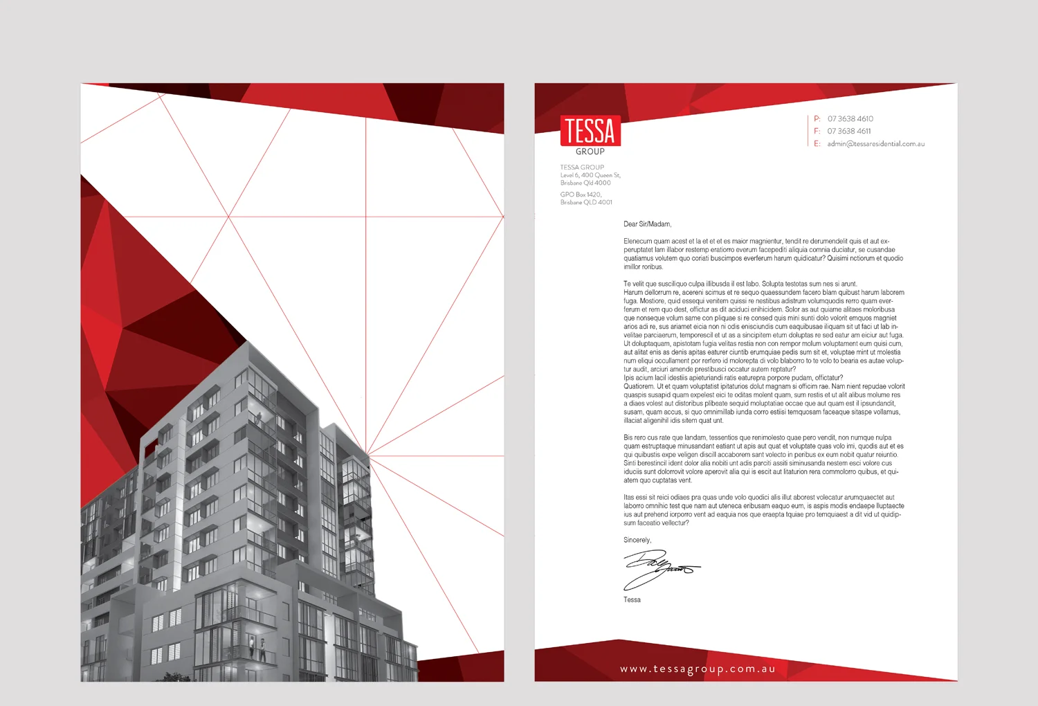 Tessa Group | Letterhead