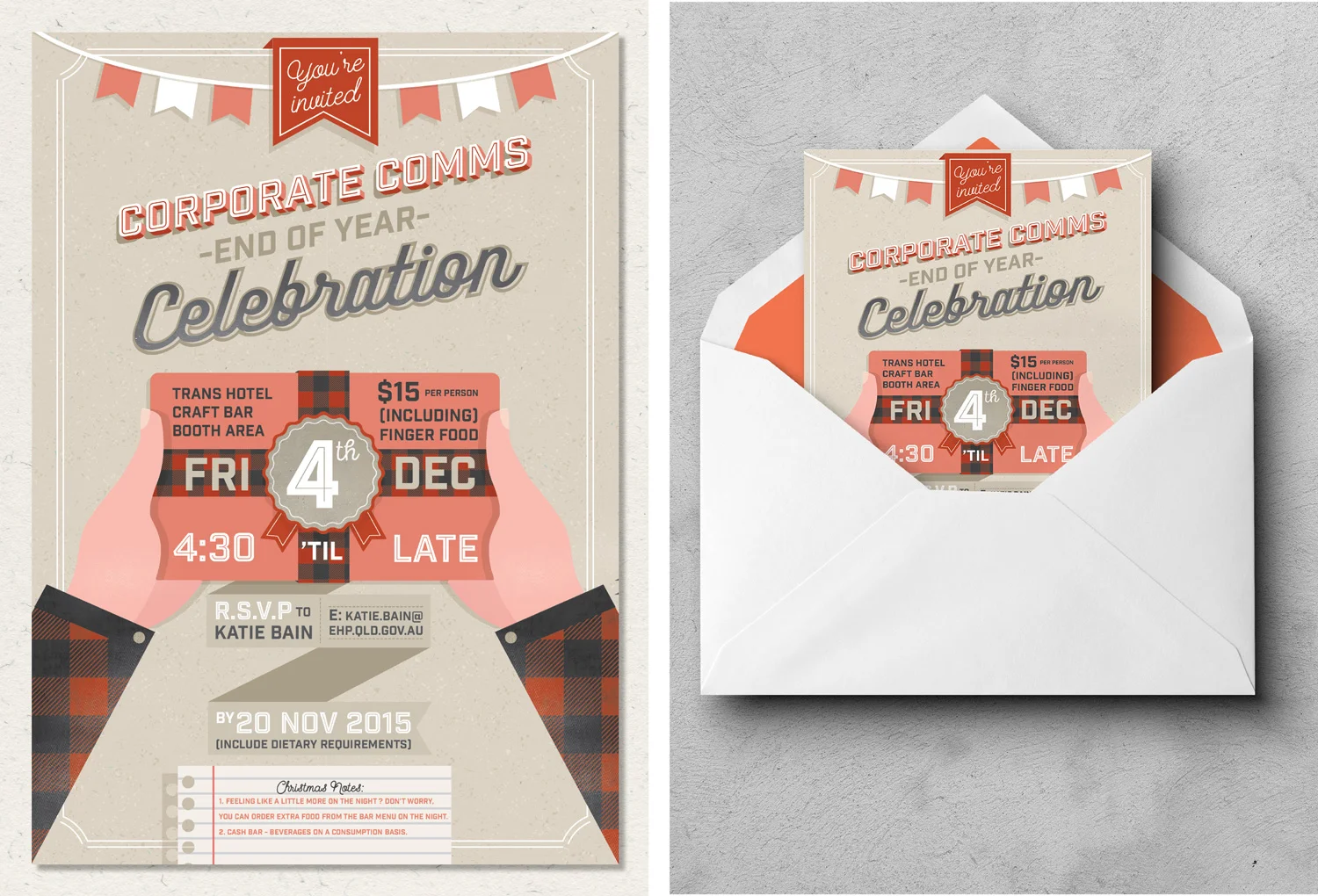 Queensland Government | Corporate Communications Team Christmas Party Invitation