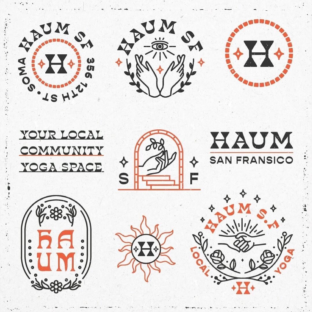 Suite of illustrations for Haum SF. A new yoga studio and community space. Go check out the full case study @redux.studio 🧘&zwj;♀️🌉🔮
.
.
.
.
.
#reduxstudio #graphicdesign #appareldesign #freelance #vector #illustrator #illustration #drawingdaily #