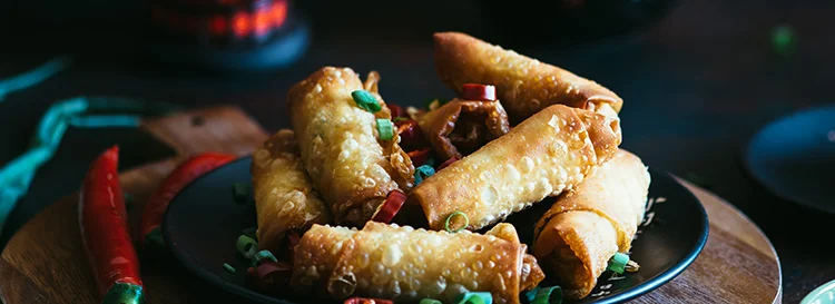 BBQ Duck Fillo Spring Rolls