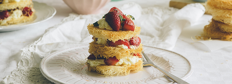 Strawberry Shortcake Kataifi Stacks