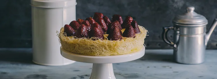 Kataifi Custard and Fruit Flan