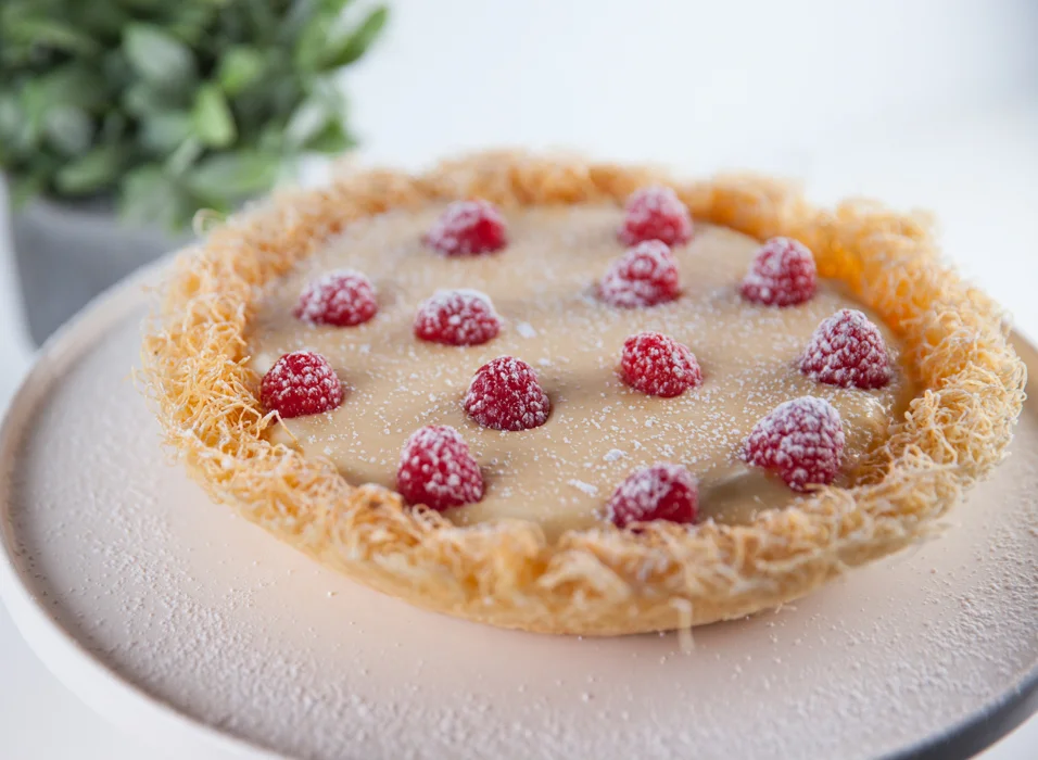 Lemon curd kataifi tart