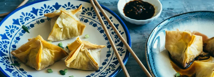 Pork &amp; Shiitake Fillo Pot Stickers