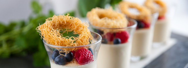 Kataifi Nests with Vanilla Panna Cotta