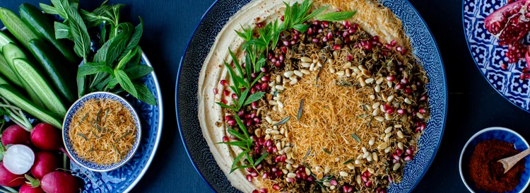 Kataifi Lamb Loaded Hummus