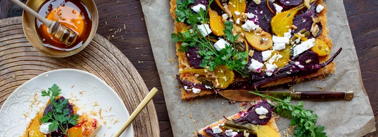 Honey Kataifi Beetroot Tart