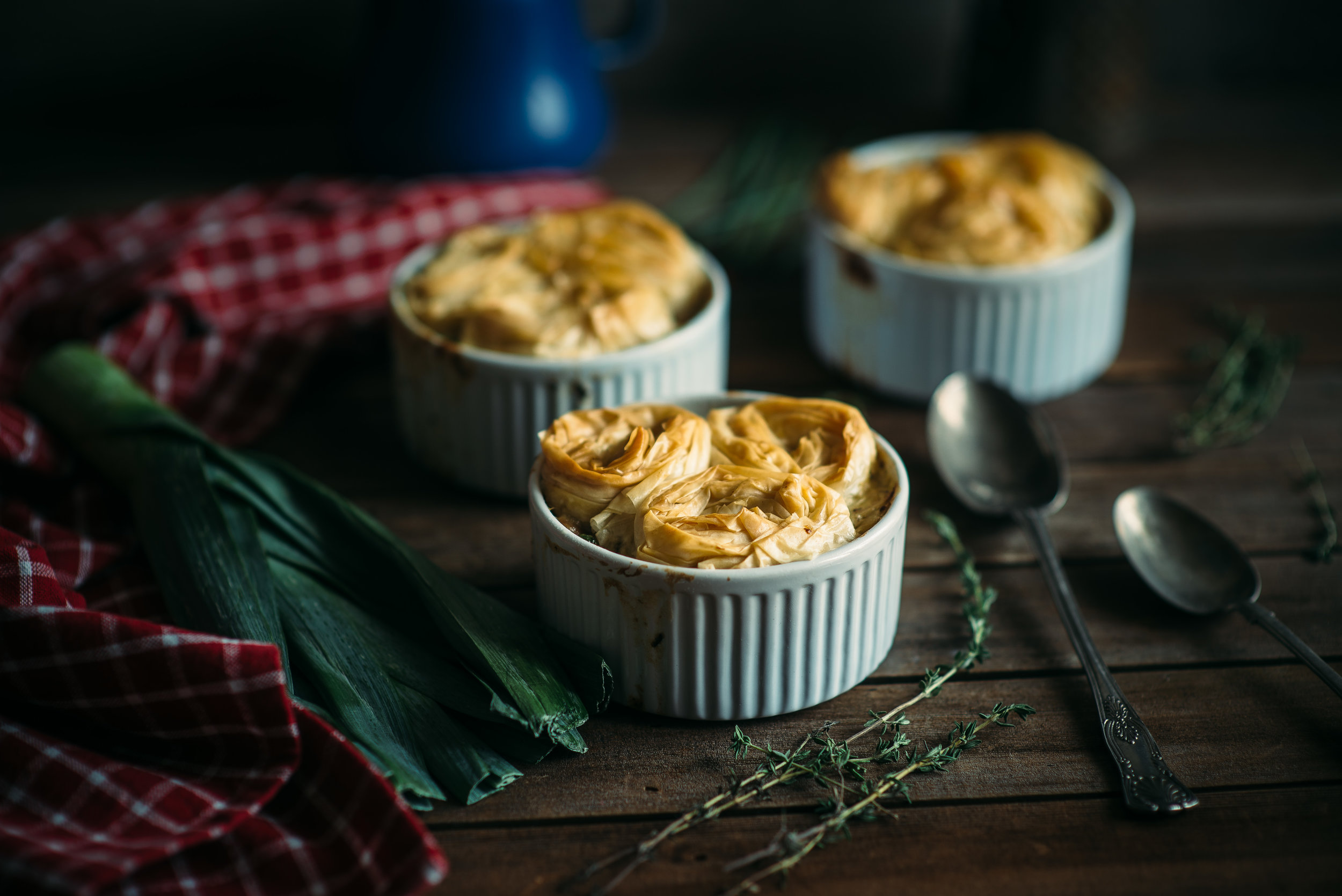 Chicken, Leek &amp; Pea Fillo Pies