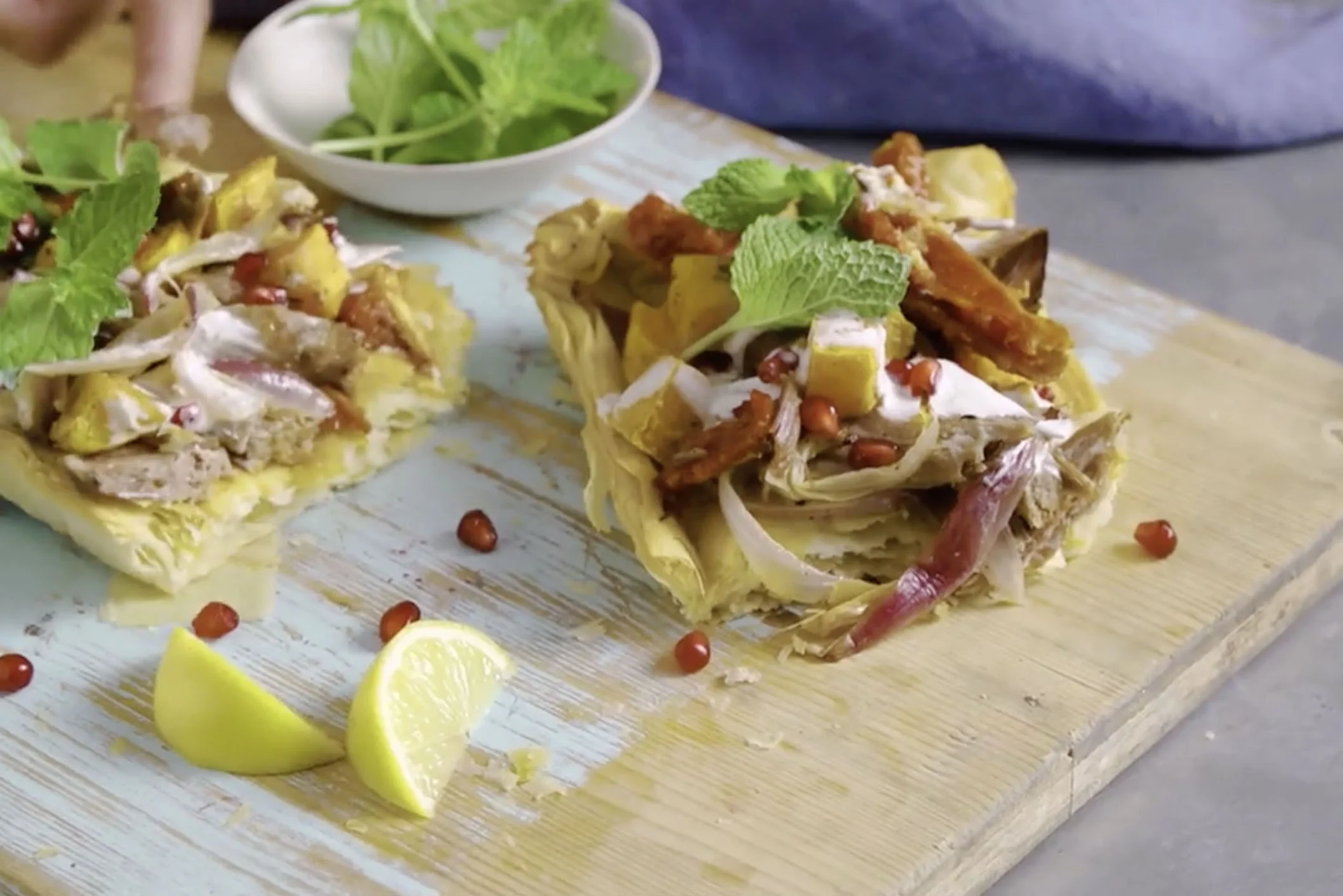 Leftover Roast Lamb Fillo Tart