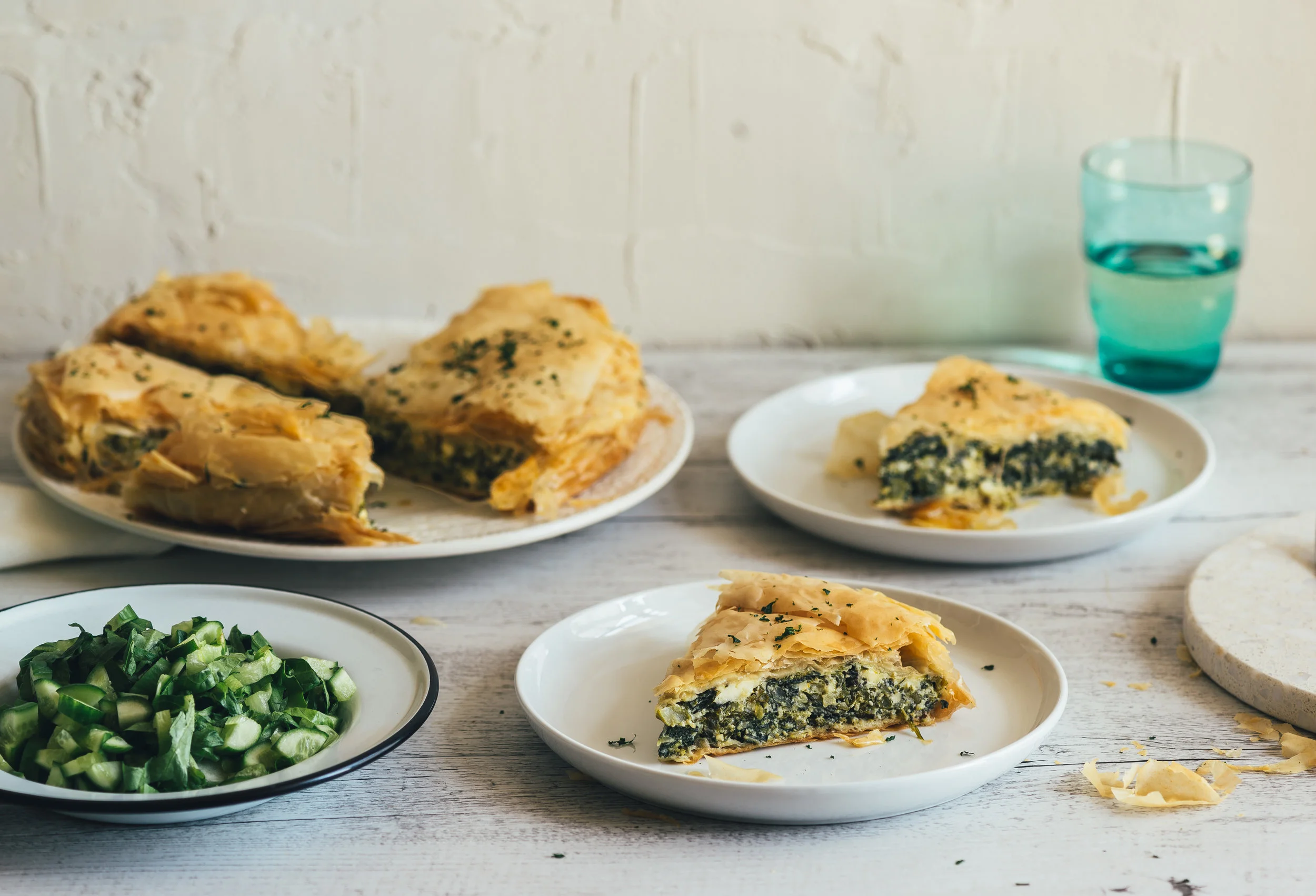 Leftover Greens Fillo Pie
