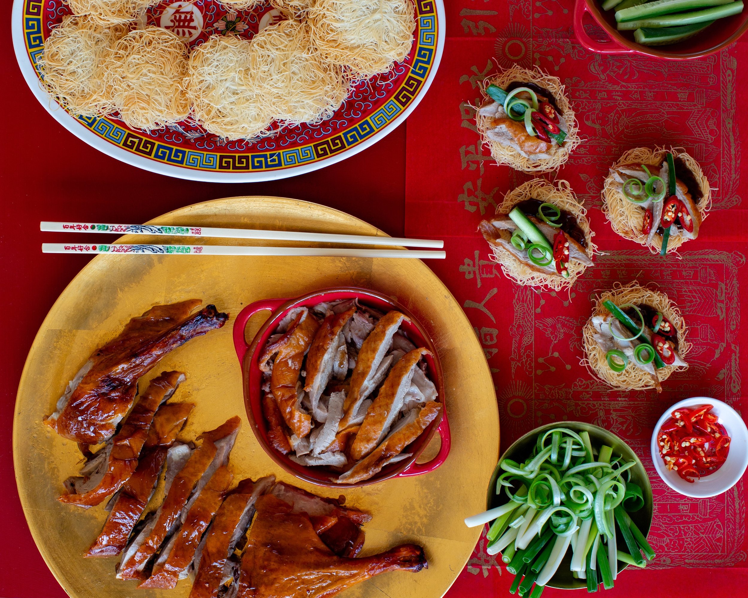Peking Duck Kataifi Pancakes