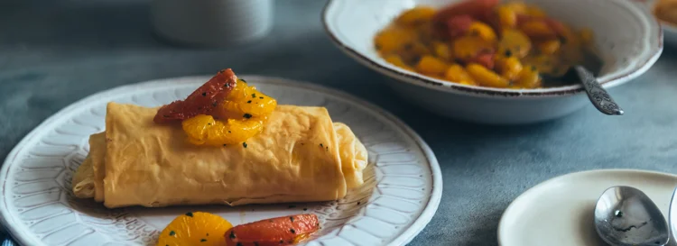 Bougatsa With Citrus Salad