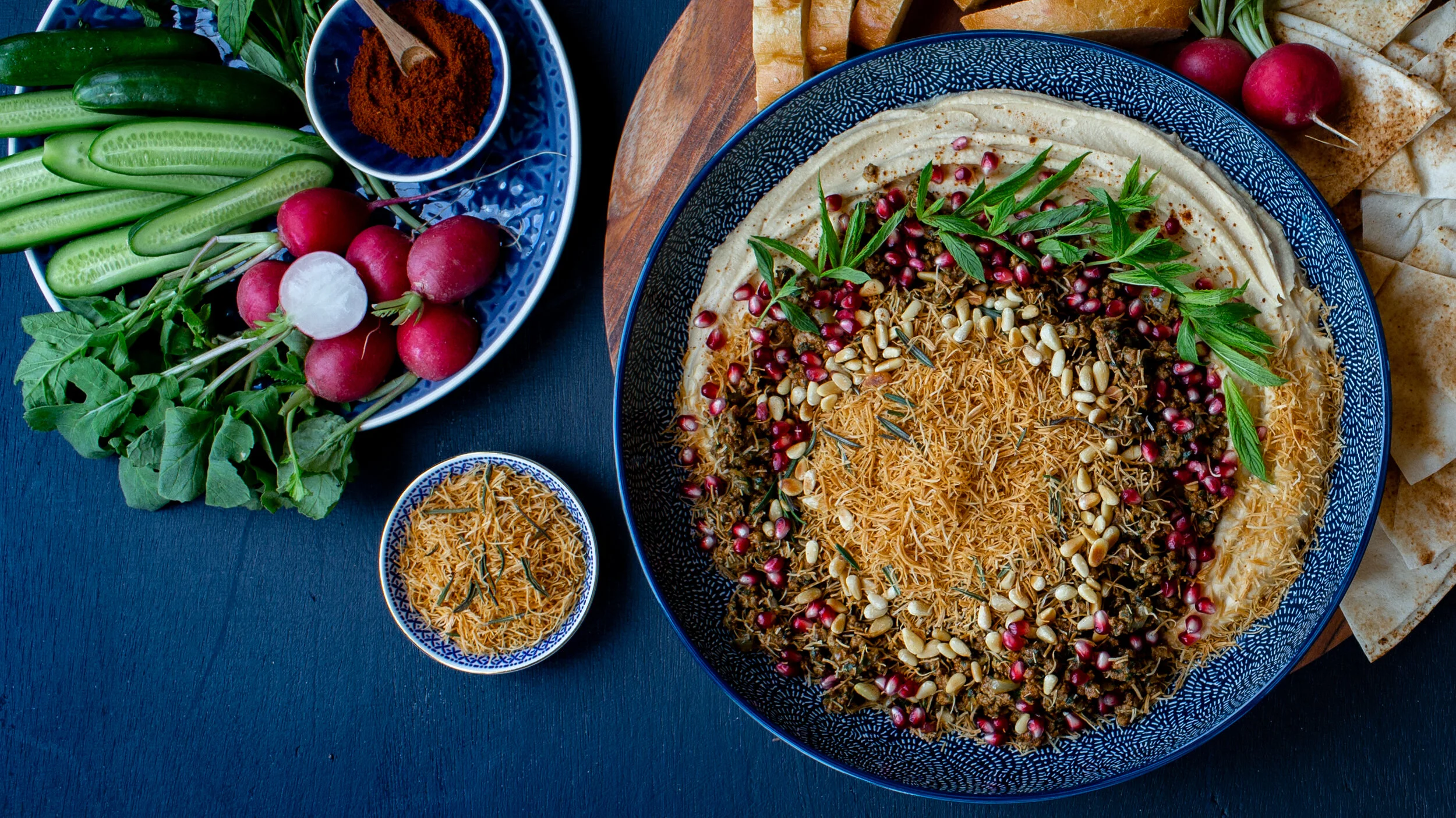 Kataifi Lamb Loaded Hummus