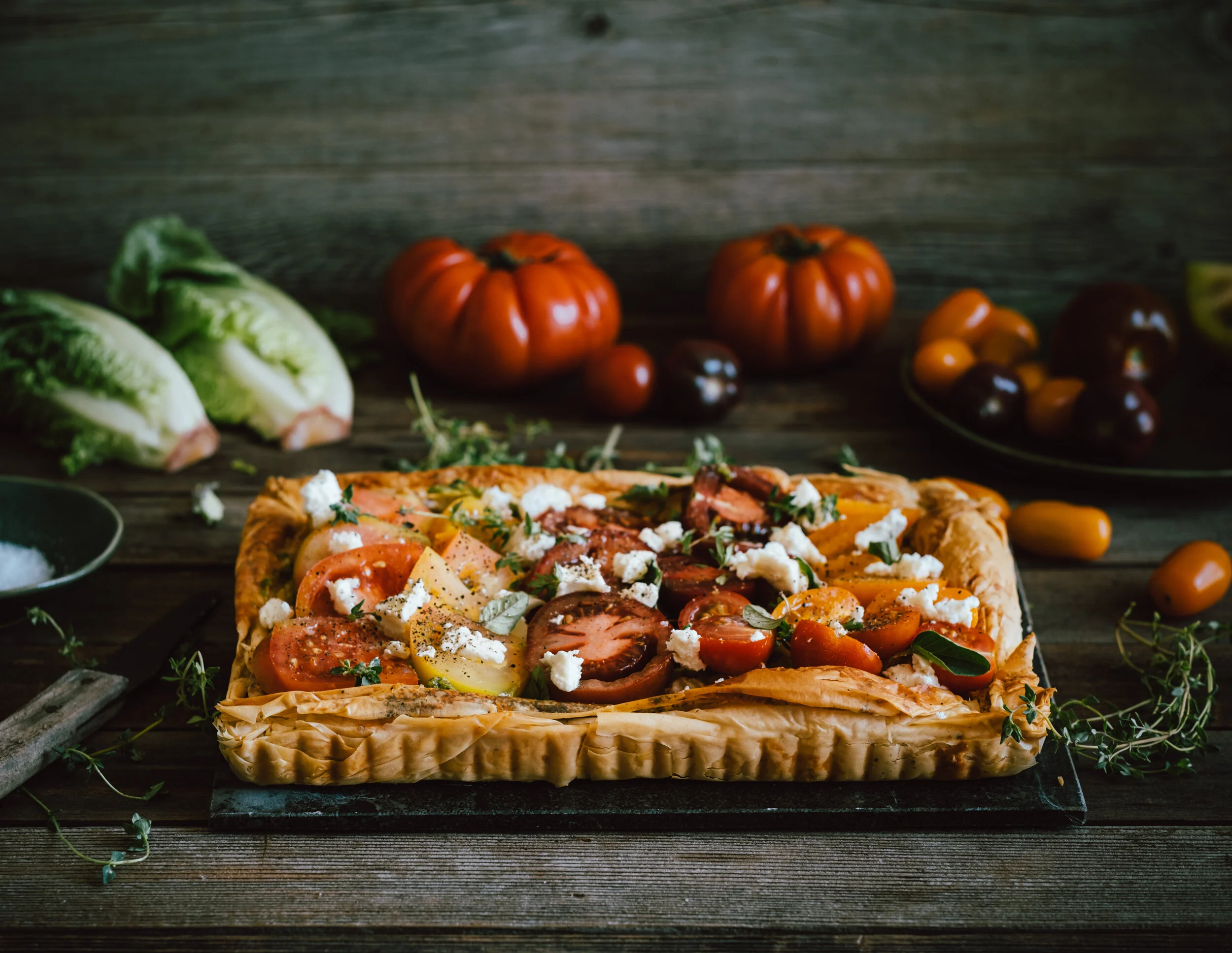 Tomato Salad Fillo Tart