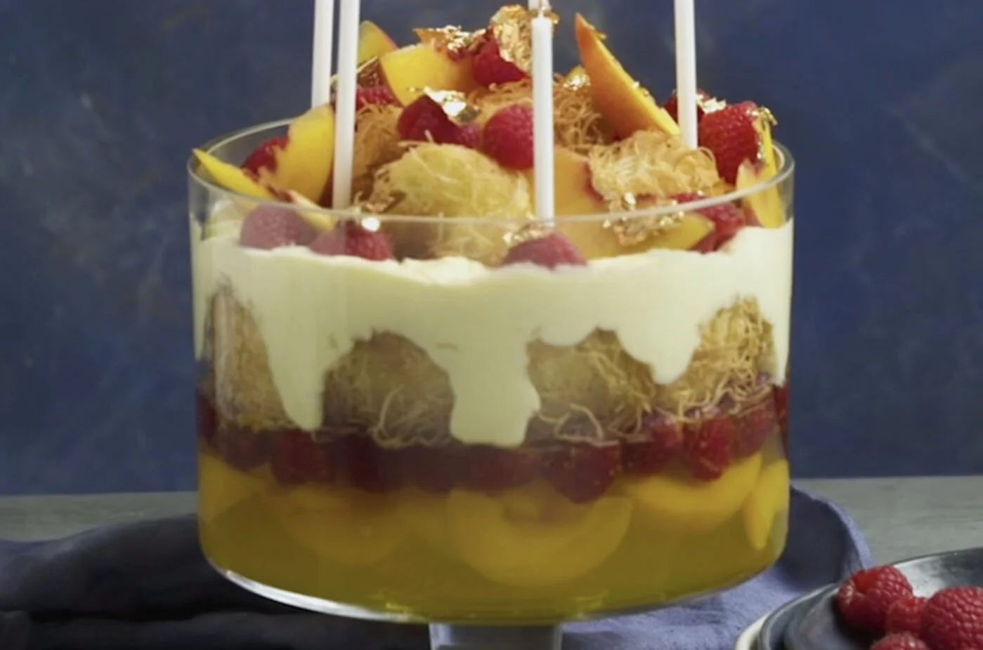 Peaches &amp; Cream Kataifi Trifle