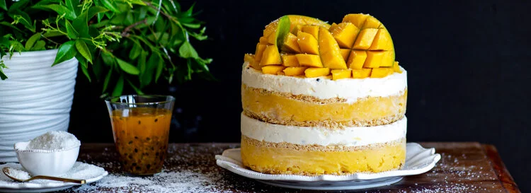 Kataifi Mango Coconut Ice Cream Cake