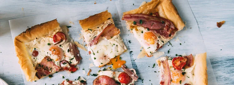 Bacon, Egg and Tomato Breakfast Tart