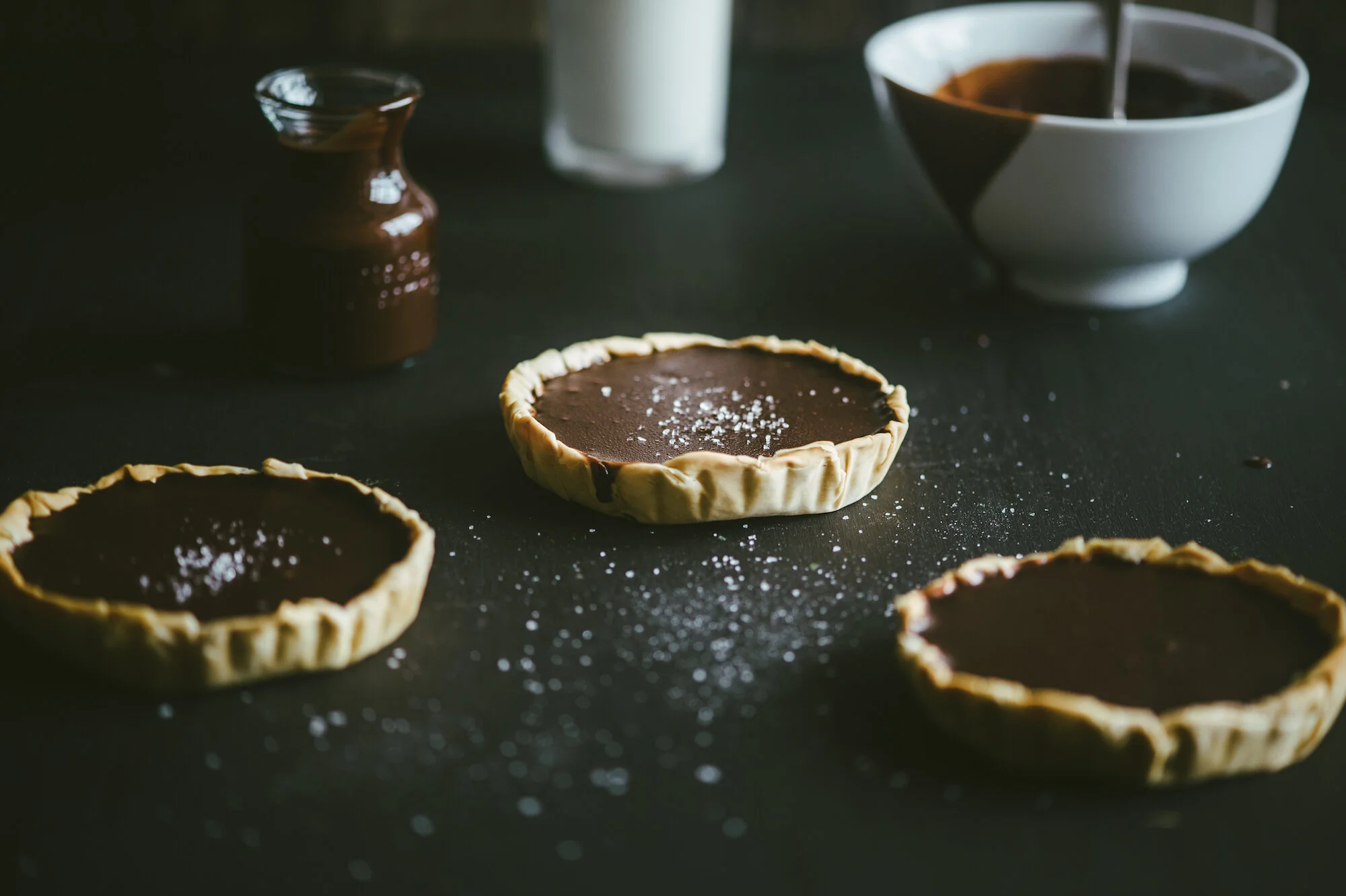 Dark Chocolate &amp; Salted Caramel Tarts
