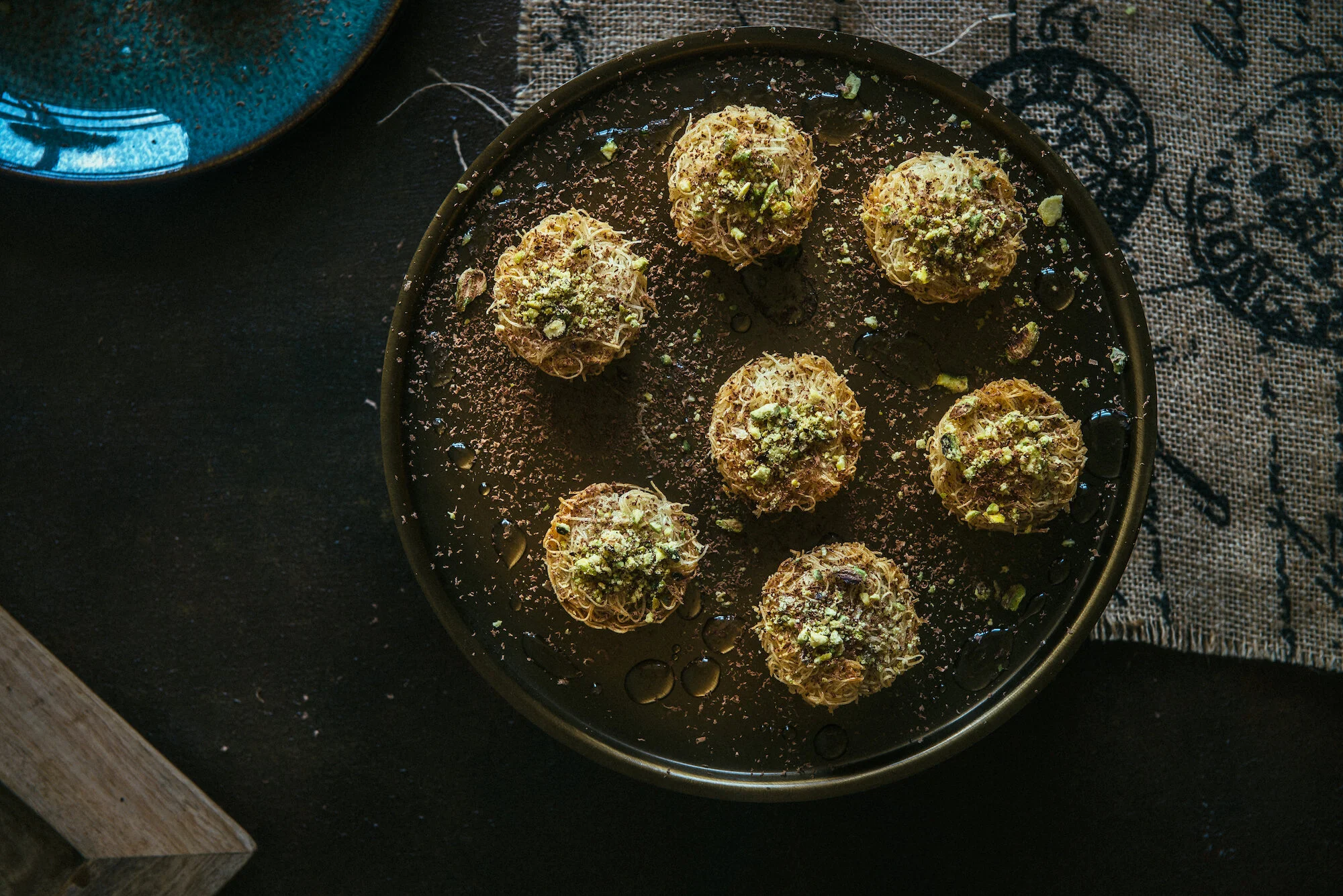 Mini Kataifi Tarts with Chocolate, Nuts &amp; Dates
