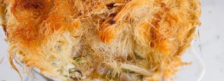 Leftover Roast Chicken and Leek Kataifi Pie