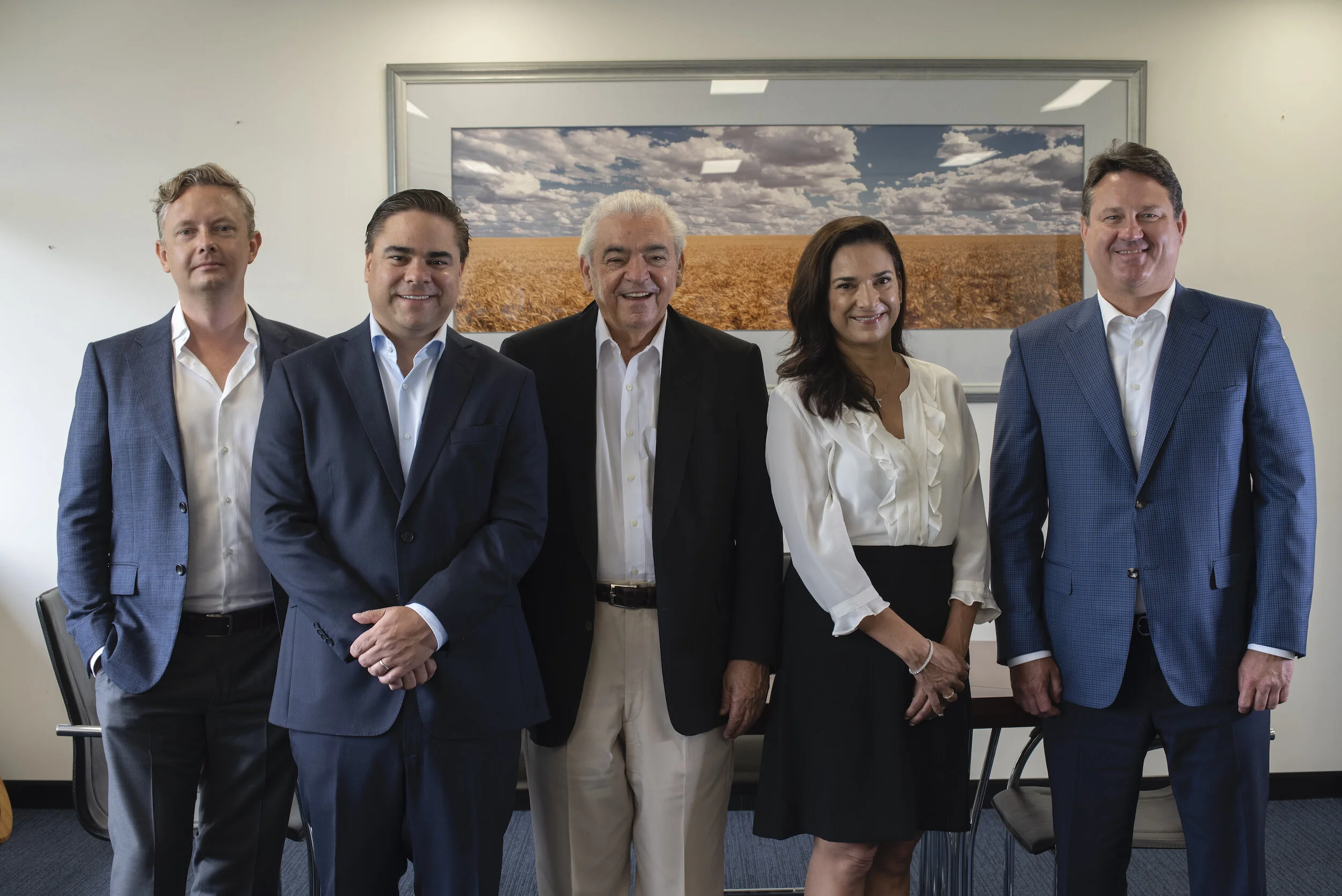 The Honan Family - (from left) Manildra Group Business Development Manager Nick Barda, Manildra Group Managing Director John Honan, Manildra Group Chairman Dick Honan, Manildra Group Director Caroline Honan, and Manildra Group Director Peter Millard.