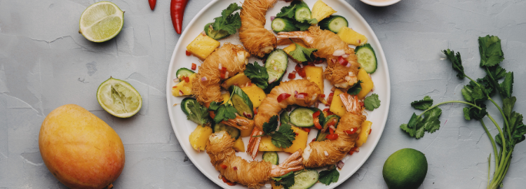 Kataifi Prawn Mango Salad