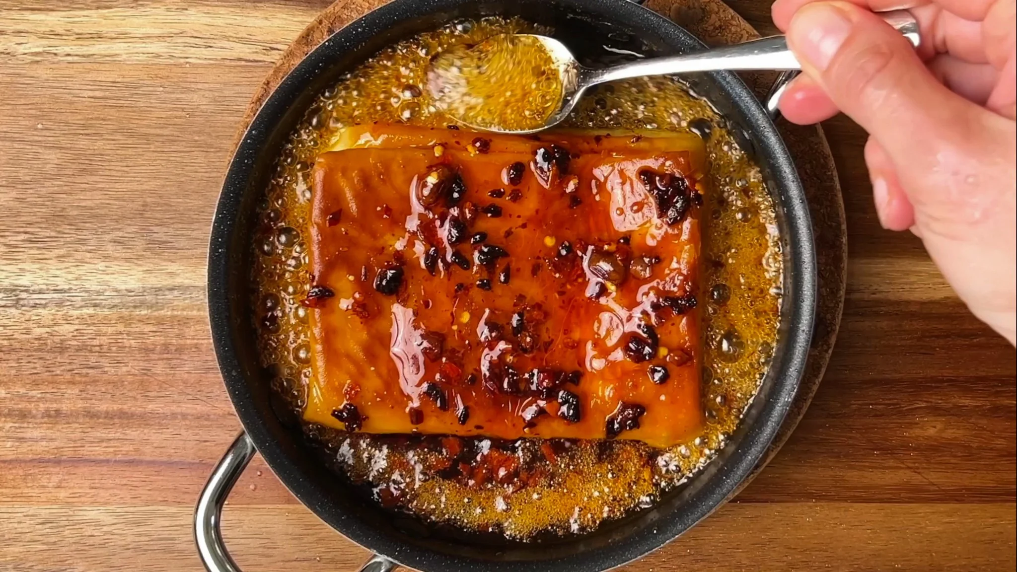 Fillo Wrapped Feta with Honey and Crunchy Chilli Oil