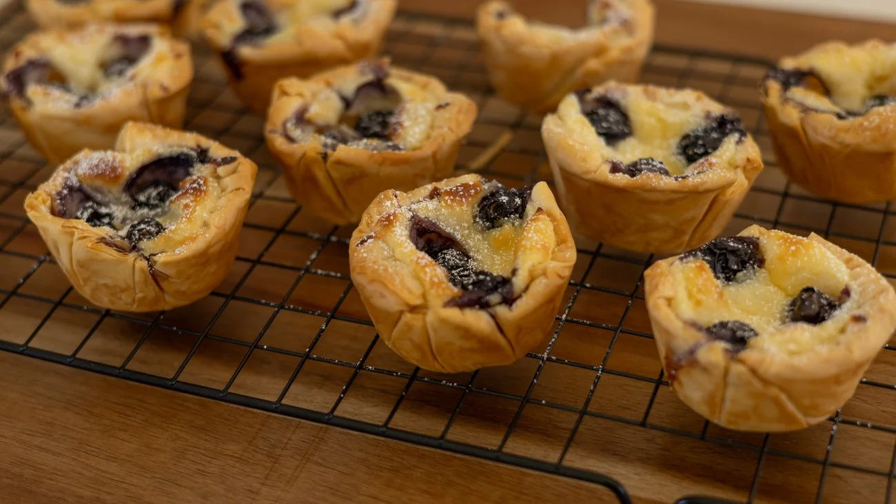 Lemon and Blueberry Custard Tarts